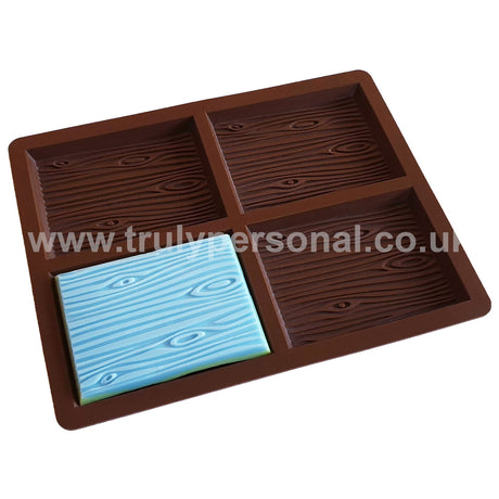 Wood Grain Bar Silicone Mould - 4 Cell | Wax Melts | Truly Personal Ltd